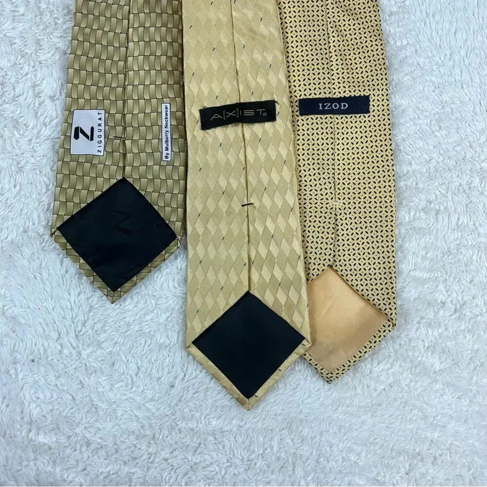 Red‎ and gold necktie lot - bundle of 7 ties silk